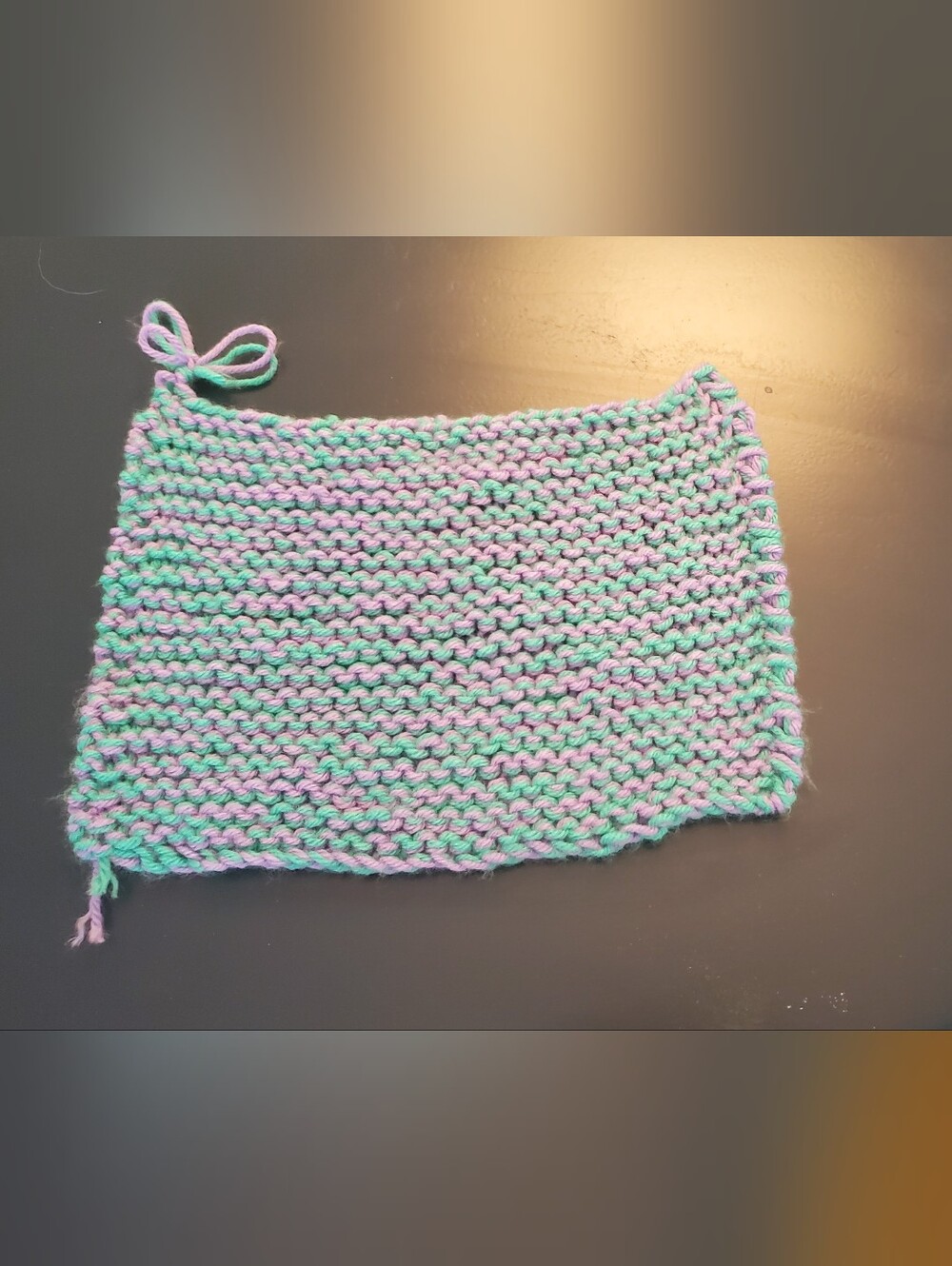 Handmade Knit RectangularMint Kiss Dishcloth